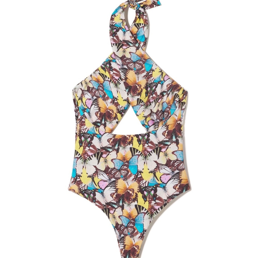 iNAMORATA Floral Butterfly One Piece Swimsuit | Multicolor | Size S